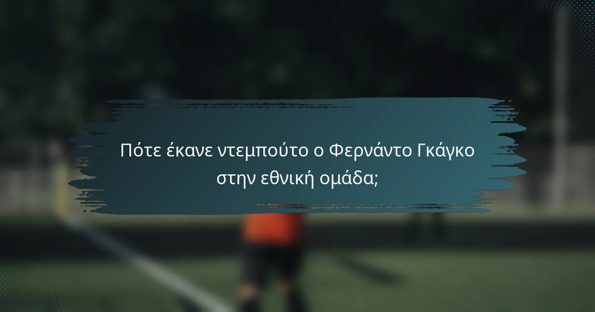 Πότε έκανε ντεμπούτο ο Φερνάντο Γκάγκο στην εθνική ομάδα;